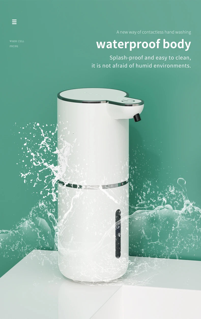 380ML Desktop Wall-Mounted Light Display 4-Levels Adjustable Electric Infrared Automatic Sensor Kitchen Bathroom Soap Dispenser