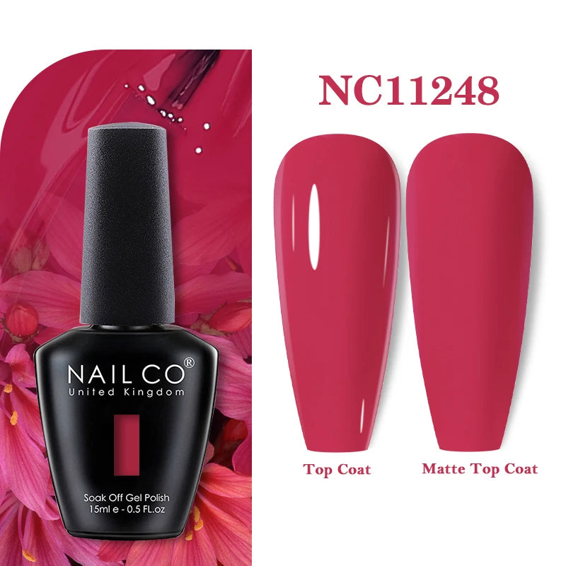 NAILCO Vernis Semi Permanent UV Gel Nail Polish Black White Color Nails Art Manicure TOP BASE Varnish Hybrid Nail Professionals