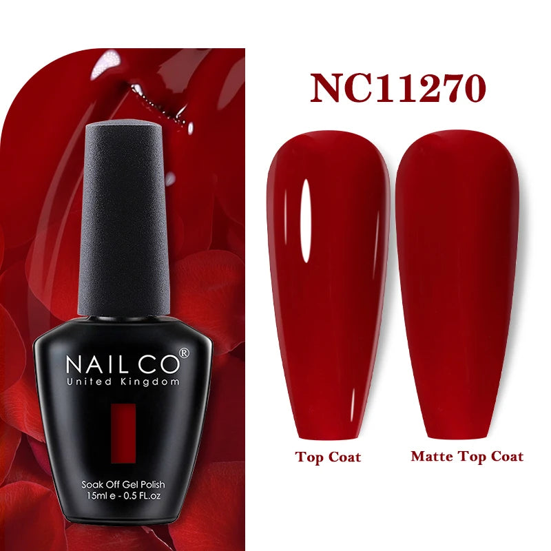 NAILCO Vernis Semi Permanent UV Gel Nail Polish Black White Color Nails Art Manicure TOP BASE Varnish Hybrid Nail Professionals