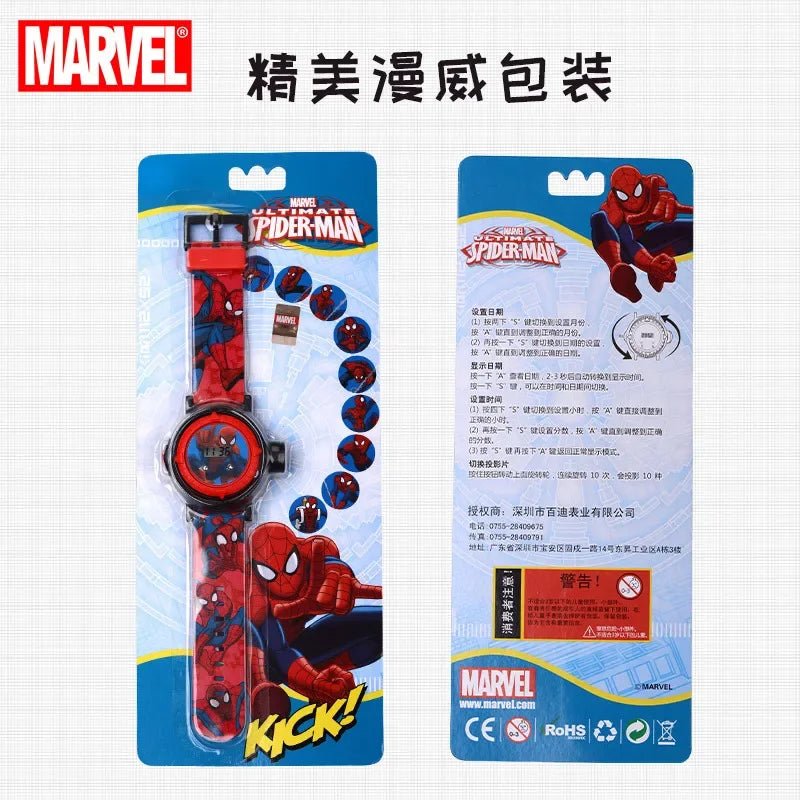 Marvel Digital Wristwatches Children's Toys Watch Boy Spider-Man Waterproof Luminous Cartoon Digital Watches Kids Fashionable