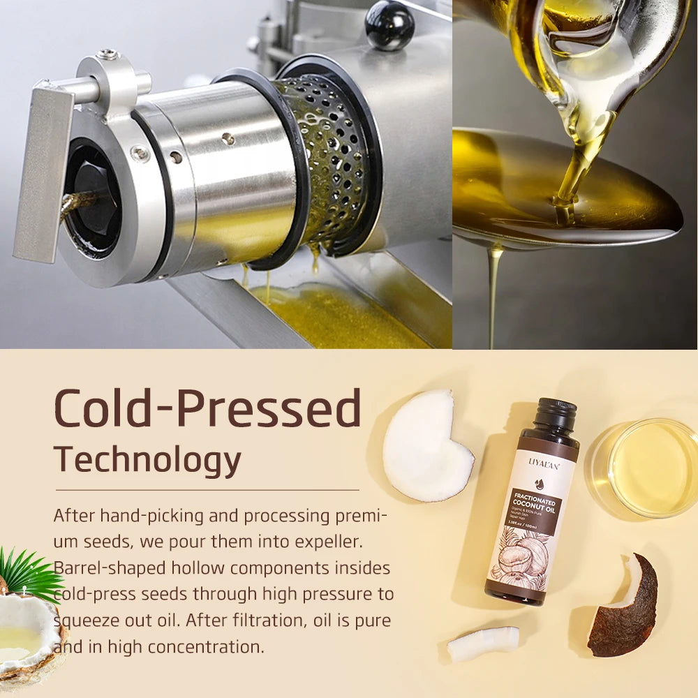 100ml Fractionated Coconut Oil Nourish Skin Repair Hair Organic Pure Carrier Oil Hair Care