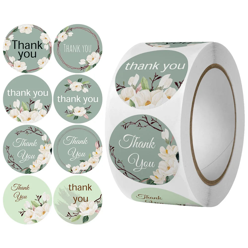 100-500pcs Thank You Sticker Holiday Decor Sticker Wedding Party Gift Sticker Birthday Gift Box Sticker Baking Labels