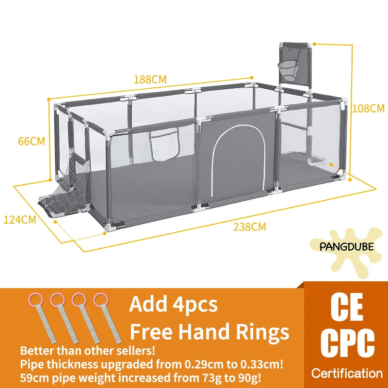 PANGDUBE Baby Playground Playpen for Baby and Toddlers Thicken Steel Pipes & Cloth Baby Fence Play Park Baby Activity Fence
