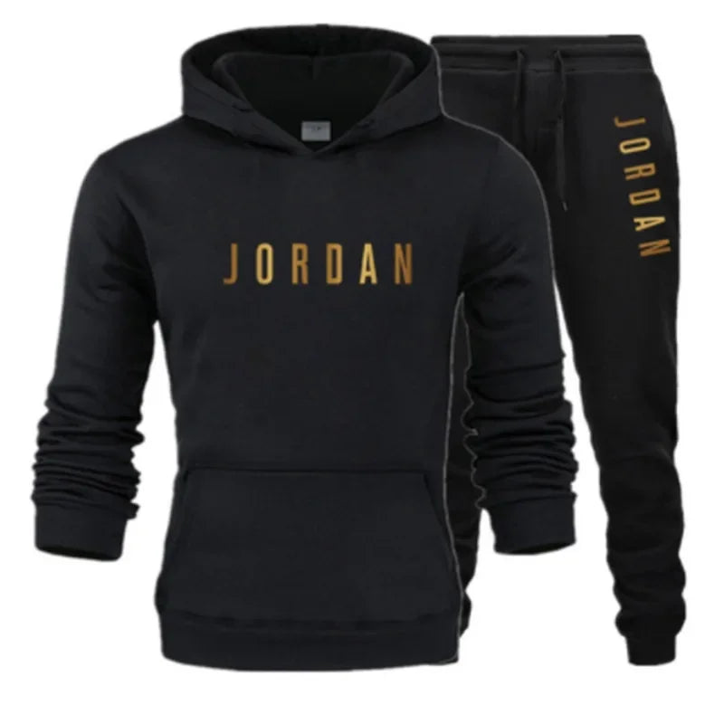 Ensemble 2 pièces de sport imprimé sweat a capuche & pantalon Jordan