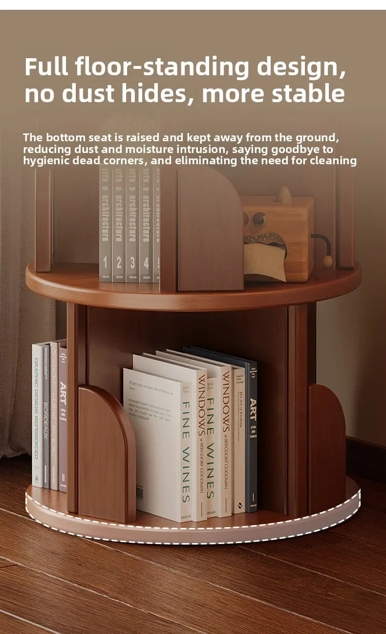 360 °   Bibliothèque rotative – Armoire de rangement mobile pour la maison et le salon