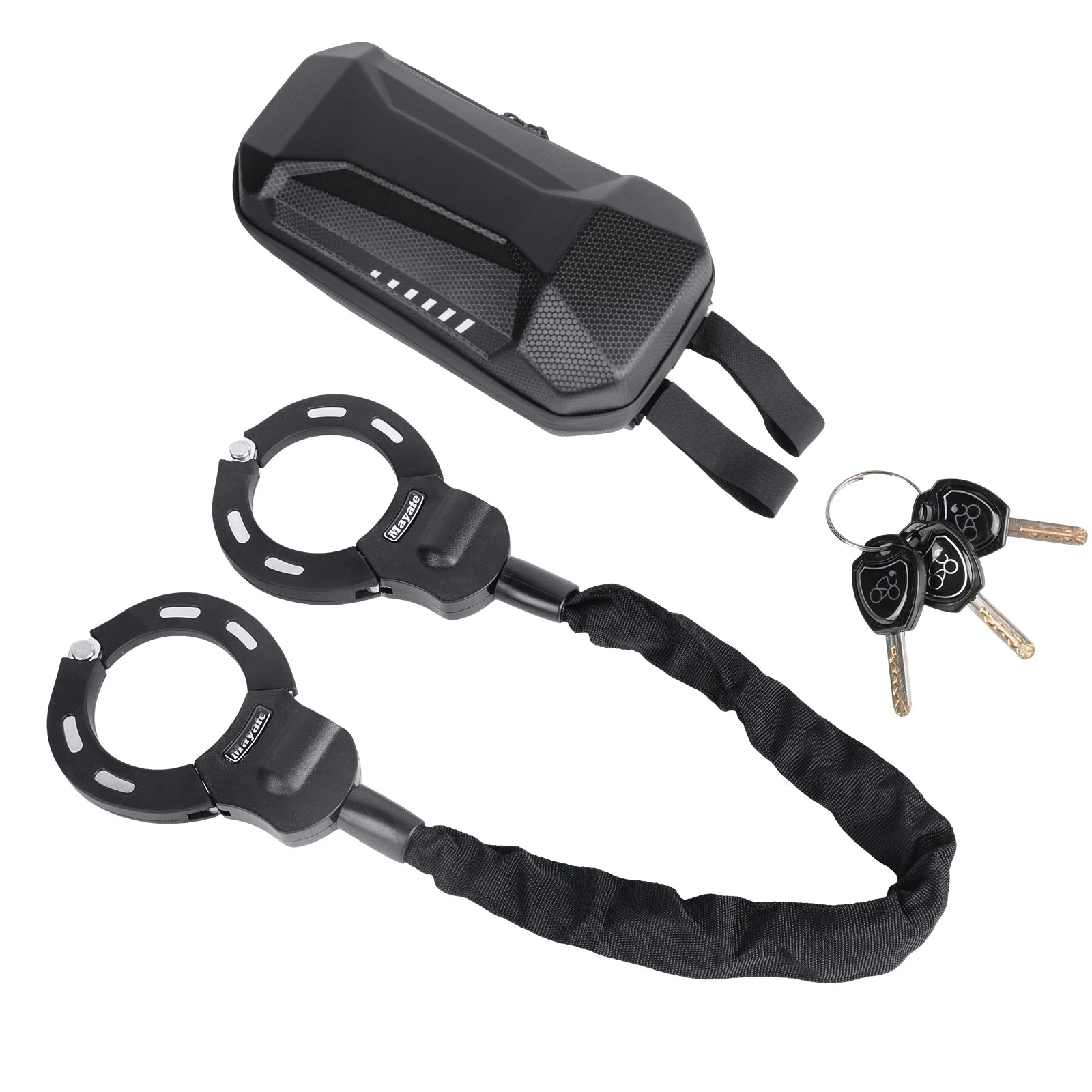 قفل دراجة معدني سميك مضاد للسرقة، قفل حماية سلسلة للدراجات الخارجية والمركبات الكهربائية والدراجات الجبلية والسكوتر