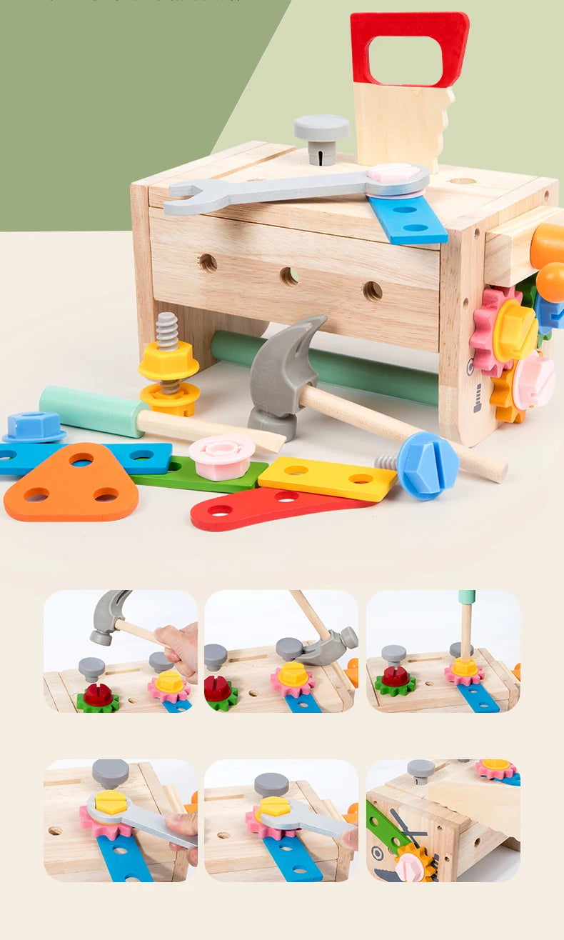 Wooden Tool Set For Kids Toys Montessori Toys Workbench Construction Toys Educational Toys For Christmas Birthday Gifts For Boys