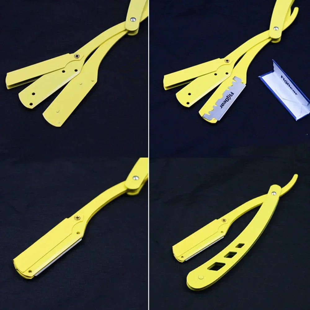 Barbershop Rasoir pour hommes Rasoir à bord droit lames remplaçable