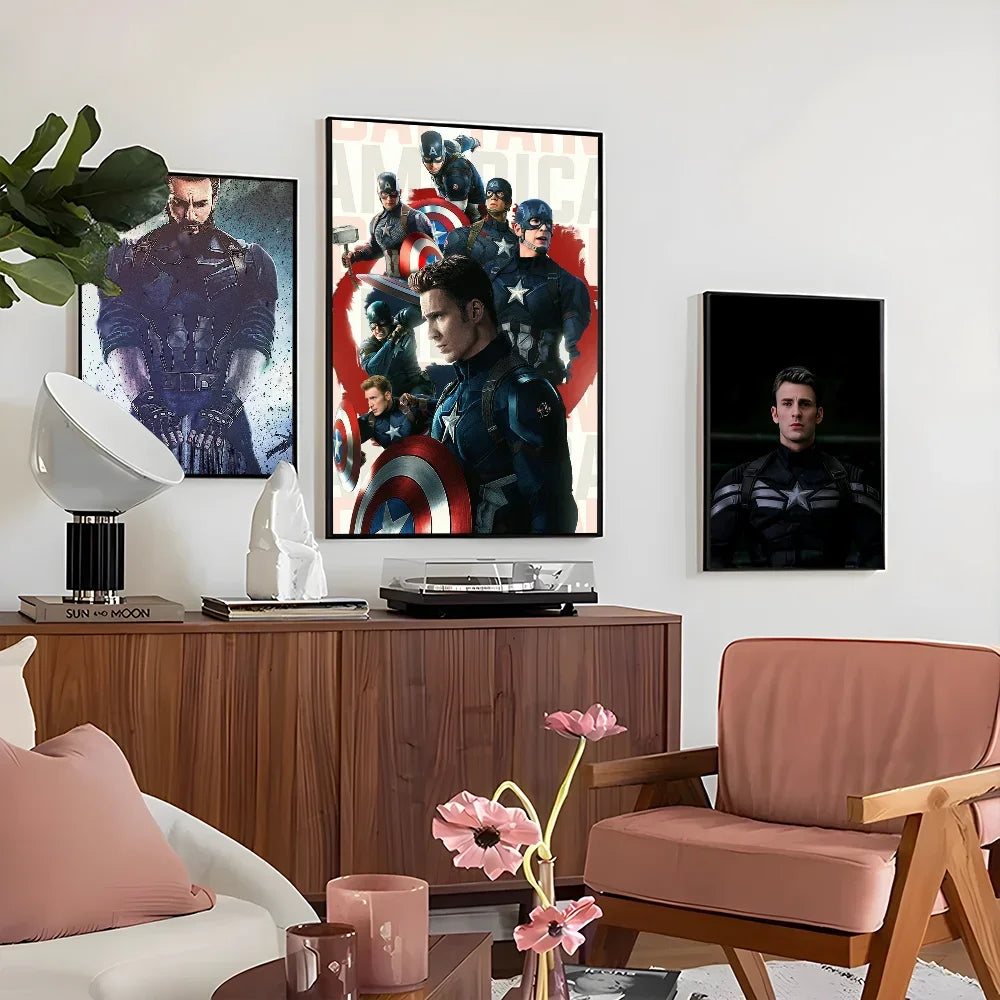 Marvel Movie Captain America Wall Art Posters Retro Style Modern Home Decor Canvas Painting Picture Prints Artwork Mural Print