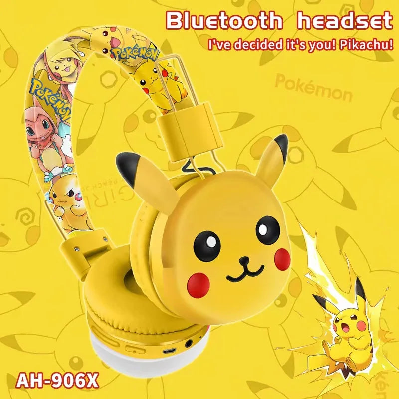 New Pikachu earphones wireless Bluetooth in ear earphones 5.3 gift giving foldable gaming earphones with microphone