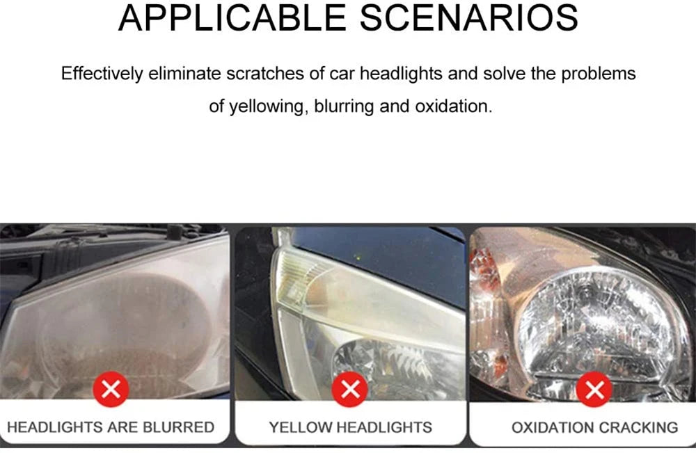 Full Headlight Restoration Kit 2×800ML Polymer Liquid Restoration Headlights Renovation Polishing Kit