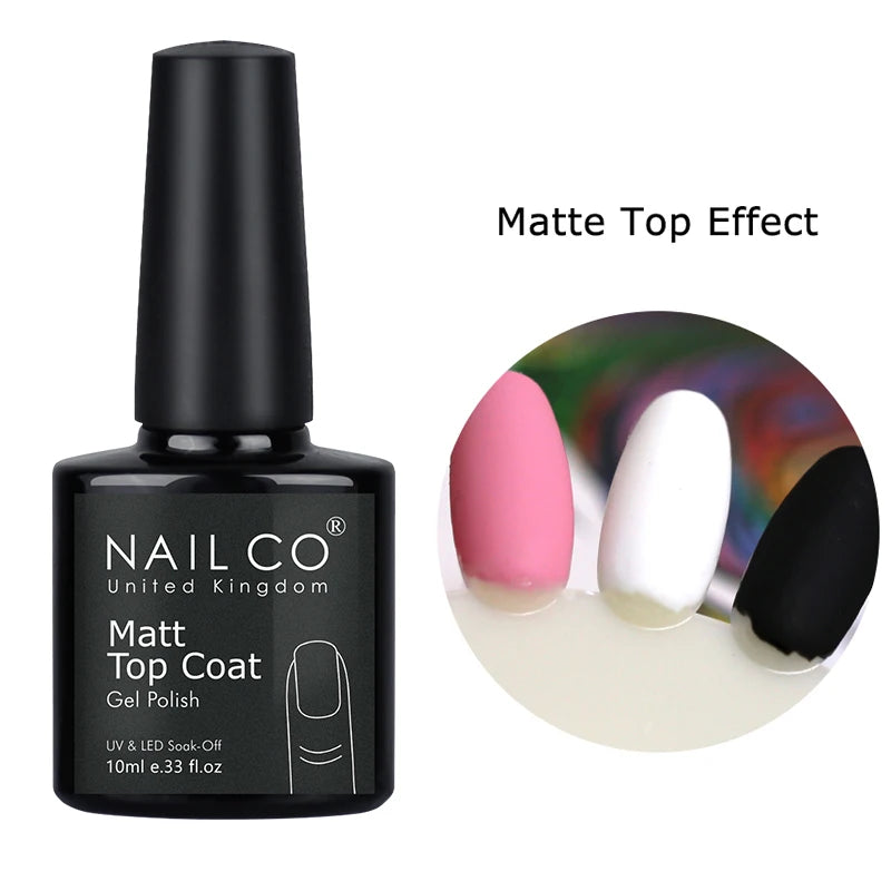 NAILCO Vernis Semi Permanent UV Gel Nail Polish Black White Color Nails Art Manicure TOP BASE Varnish Hybrid Nail Professionals