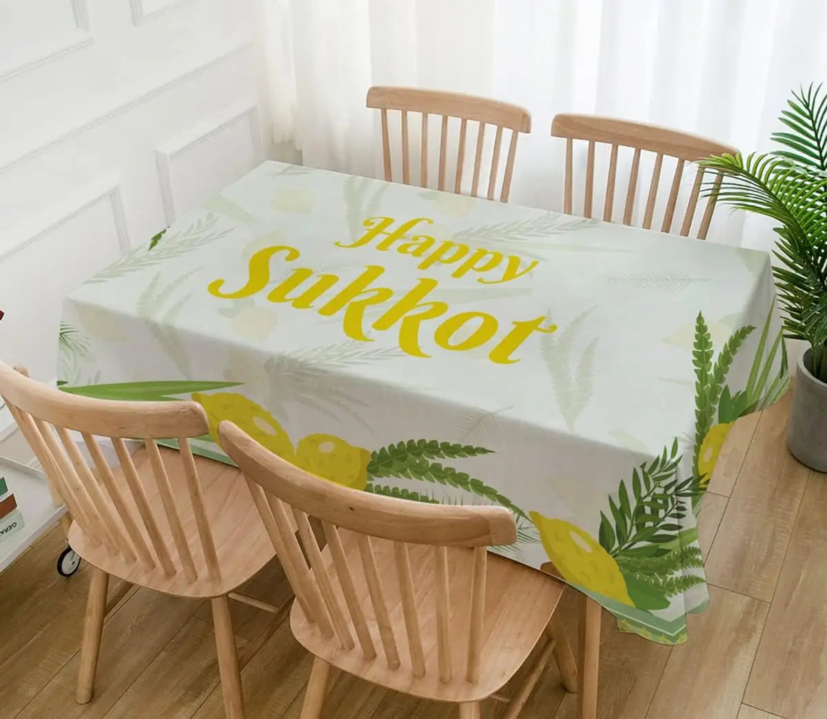 Sukkot Rectangle Tablecloth Sukkah Decor Jewish New Year Holiday Party Decor Etrog Lulav Kitchen Dining Tablecloth Sukkot Decor