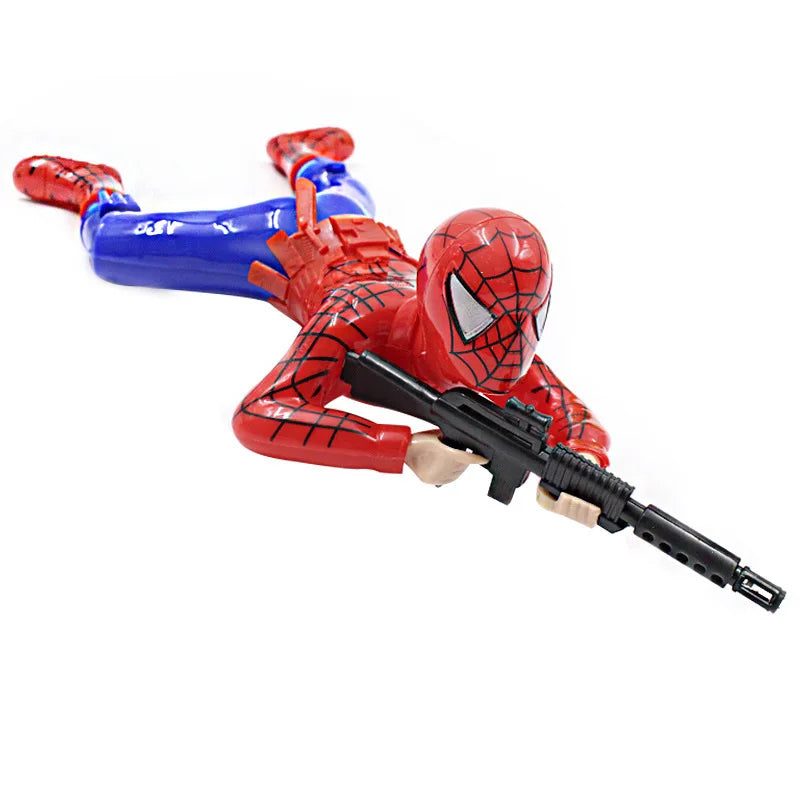 Marvel Peripheral  Crawling Toy Spider Man Captain America Hulk With Gun Crawling Model With Lights Children's Crawling Toy