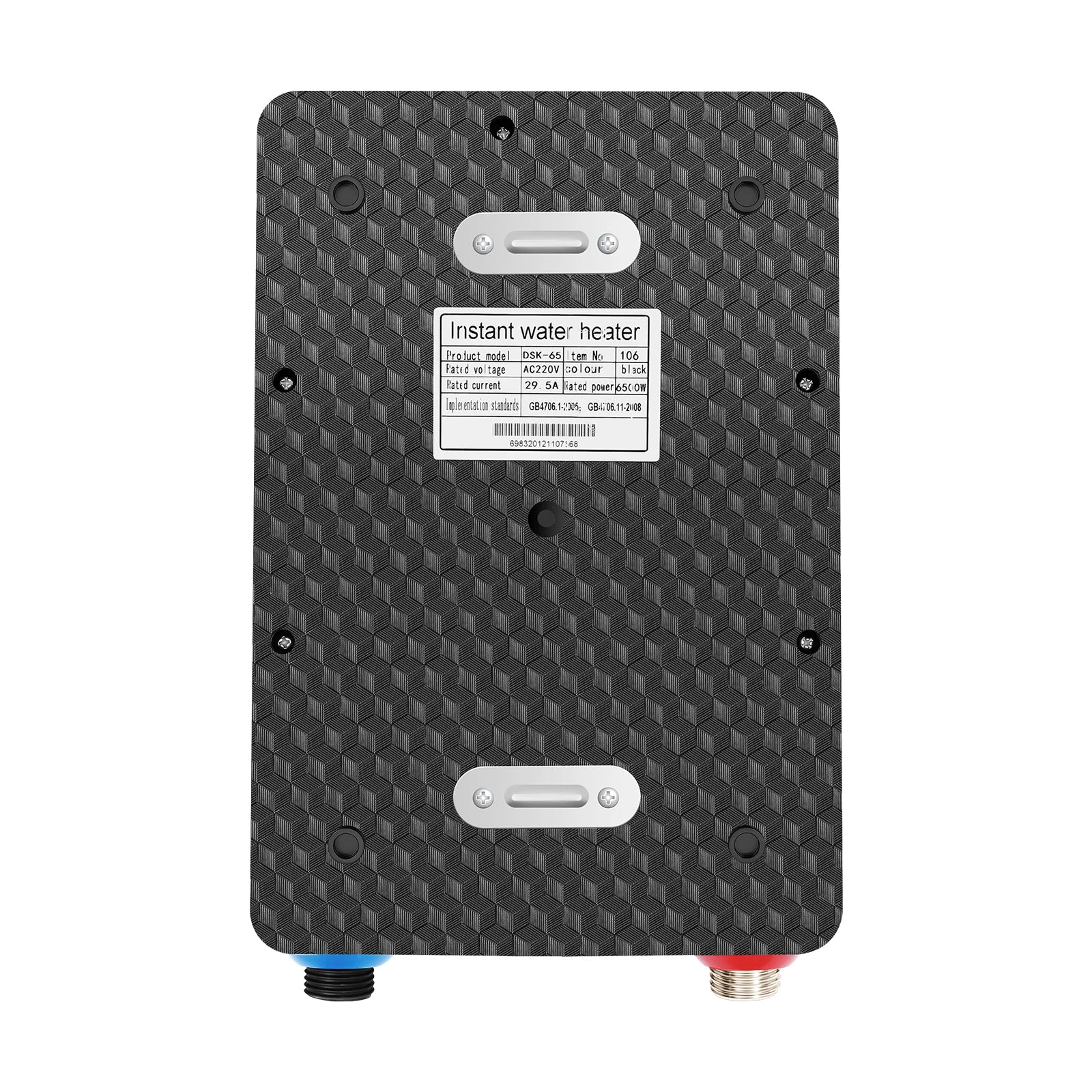 6500W Instant Electric Water Heater LED Touch Screen 86-131°F 3-second Heating 220V Tankless Water Heater with Shower Kit