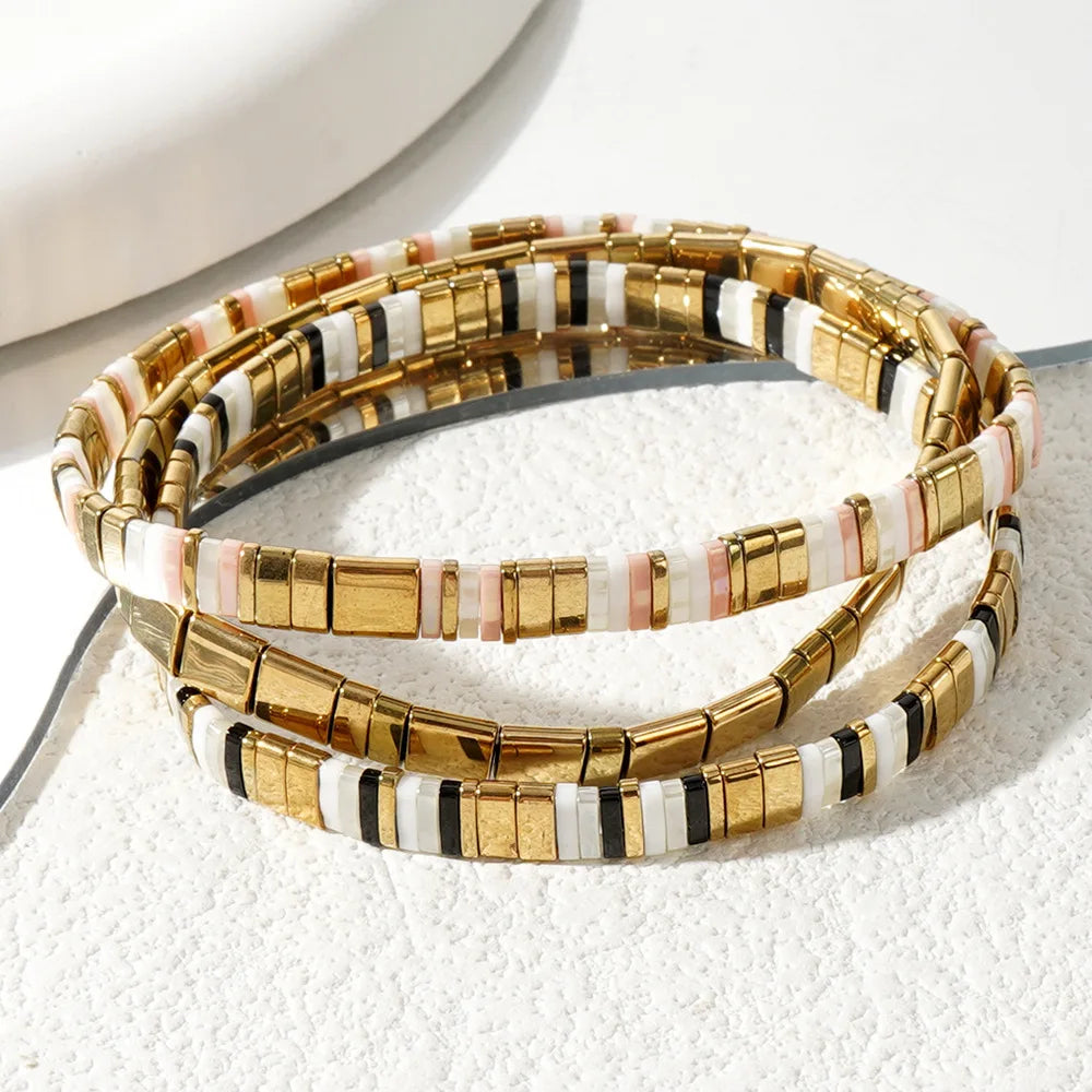 3pcs/set Bohemian women's fashionable bracelet, layered TILA bead bracelet set, daily gift giving