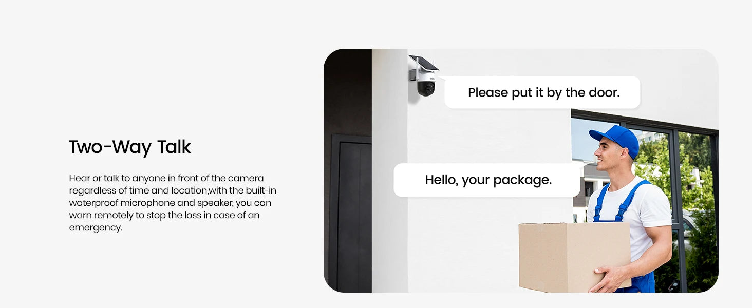 AOSU 3MP 100% Wire-Free Solar WiFi Camera 5000mAh Battery Two-way Audio Security Camera Wireless Solar Panel PTZ CCTV Camera