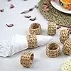 1/6/12PCS Round Napkin Rings Hand-Woven Watercress Napkin Rings Easter Thanksgiving Christmas Table Decorations