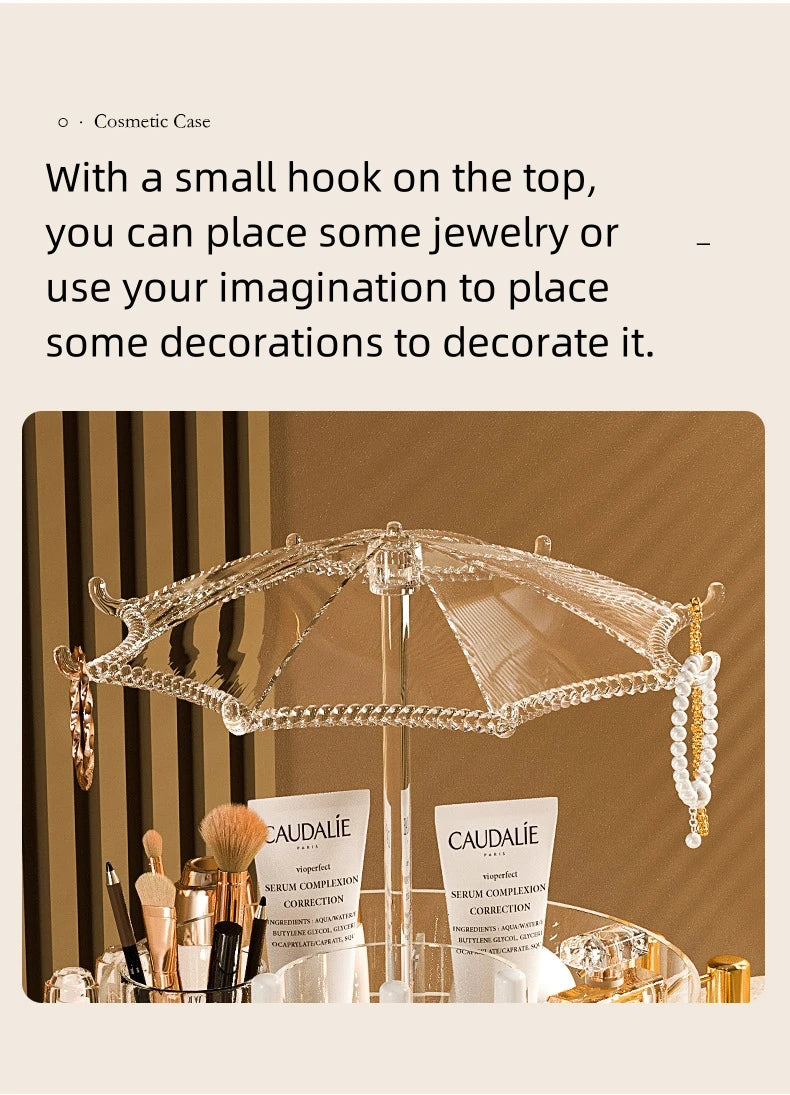 New Rotatable Cosmetic Organizer Storage Box Acrylic Transparent Skin Care and Make Up Desktop Organizers Cosmetic Storage