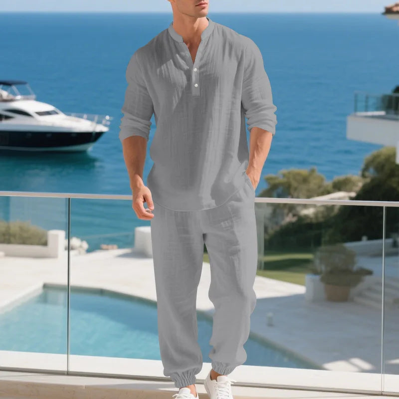 Ensemble en lin lâche américaine Automne