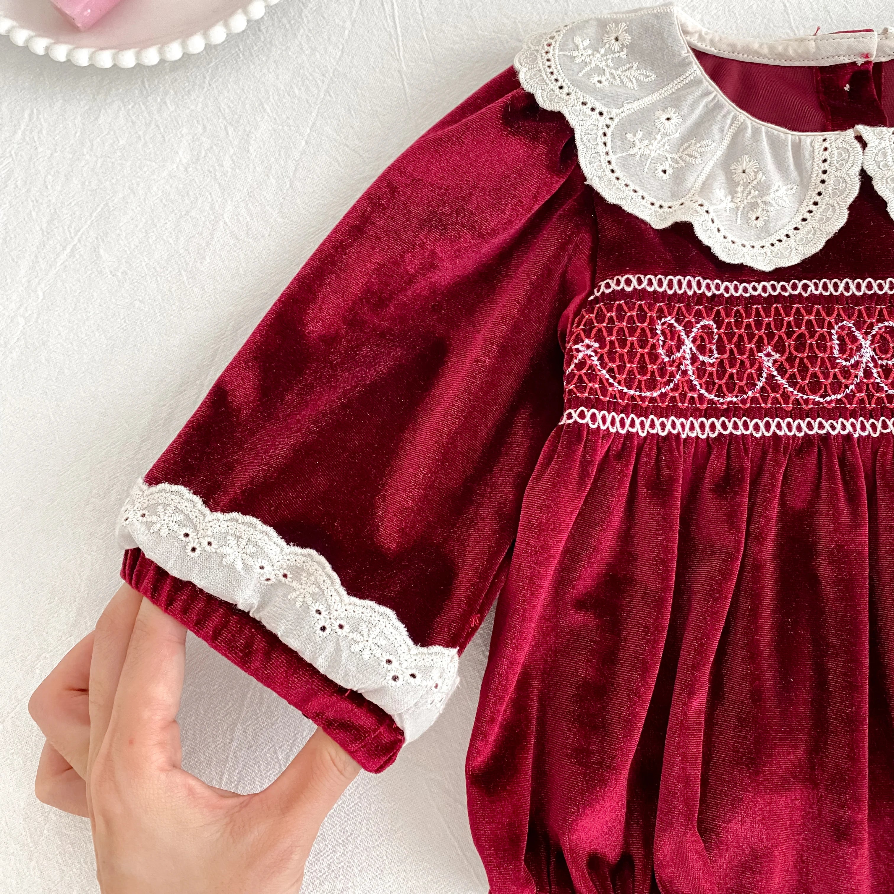 2025 Christmas 0-24M Baby Girls Jumpsuit Casual Bow Embroidered Long Sleeves Newborn Romper Christmas Party Toddler Cute Clothes