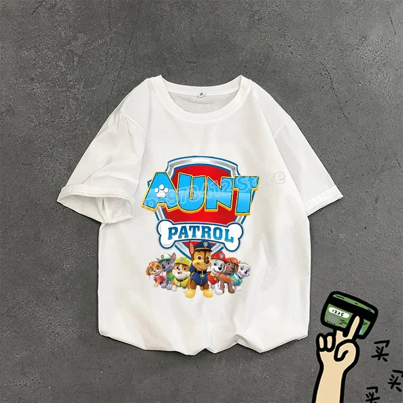 Paw Patrol Summer Tops Cotton T-shirt White Shirt Print Women Cartoons Fashion Black Clothes Man Adult Tee Short Sleeve Clothing