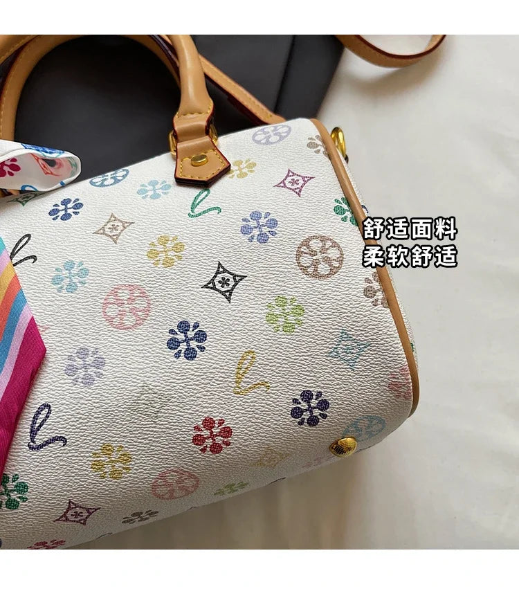 Stylish Simple Solid Color Crossbody Bag For Women With High-End Leather Design Trendy Letter Logo And Spacious Commuter