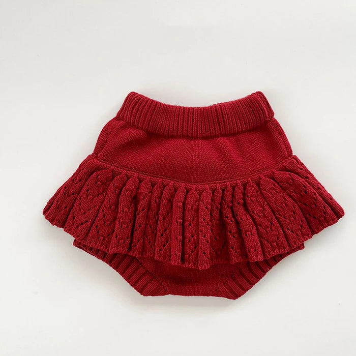 2025 New Autumn 0-3Yrs Children Clothes Suit Long Sleeved Knitted Pullover Sweater+PP Shorts Toddler Baby Girl Clothes Set