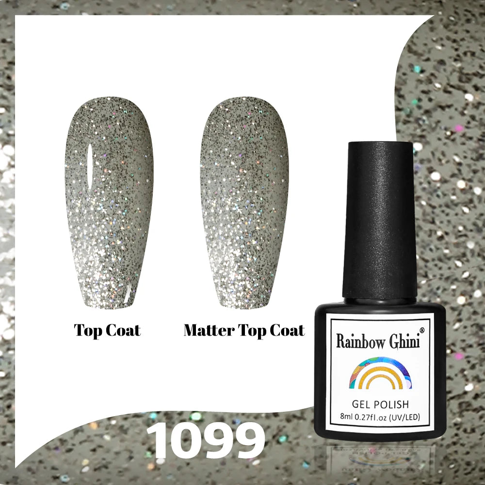 Gel Vernis à ongles semis permanents Paillettes 8Ml 150 couleurs