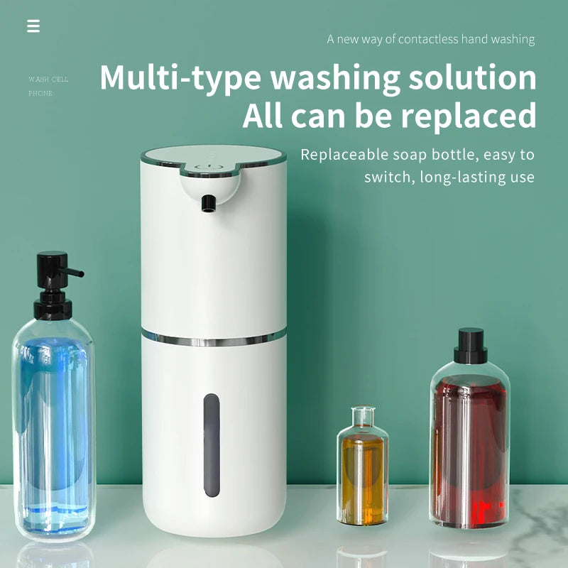 380ML Desktop Wall-Mounted Light Display 4-Levels Adjustable Electric Infrared Automatic Sensor Kitchen Bathroom Soap Dispenser