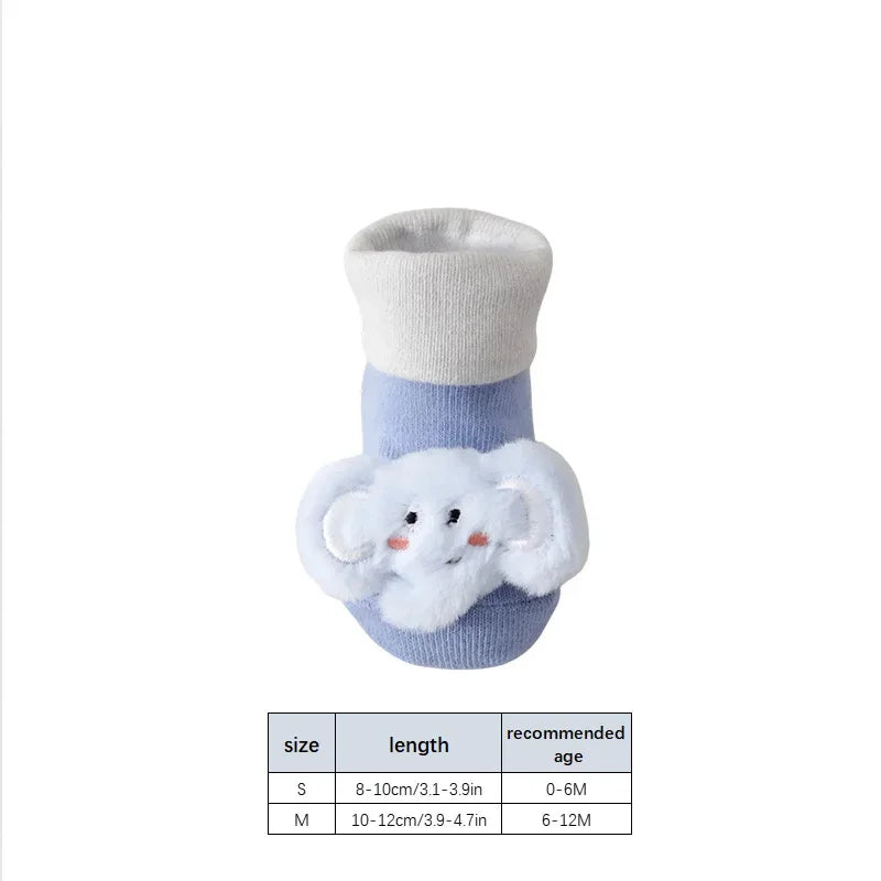 Winter Warm Baby Socks Cute Cartoon Animals Baby Boys Girls Mid Tube Sock Newborn Infant Non-slip Floor Socks