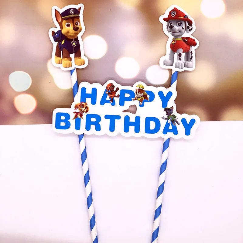 PAW Patrol Cake Topper Anime Kids Favor Party Cake Topper Cupcake Topper for Kid Birthday Decorations Baby Shower Supplies Gift