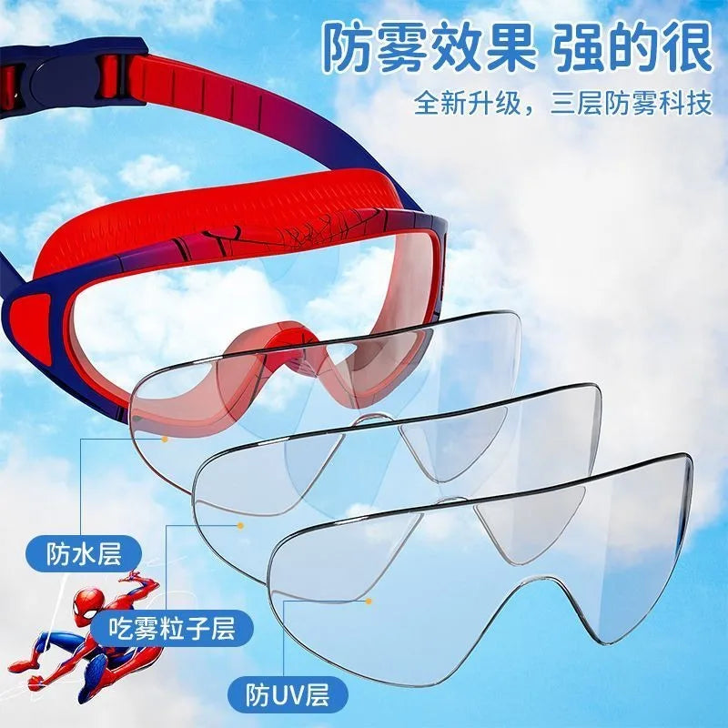 Marvel's new Spiderman boy new creative cartoon anime peripherals HD anti-fog waterproof swimming professional diving glasses