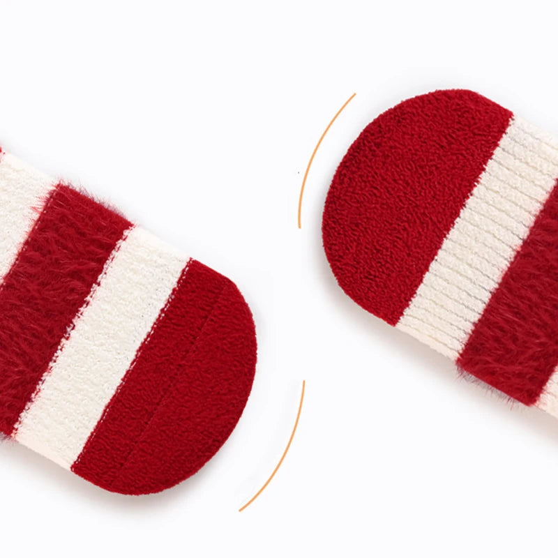 Red New Year Socks Newborn Baby Kids Soft Solid Thickened Velvet Toddler Mid Socks Girls Infant Boys Cute Boneless Socks 0-12Y