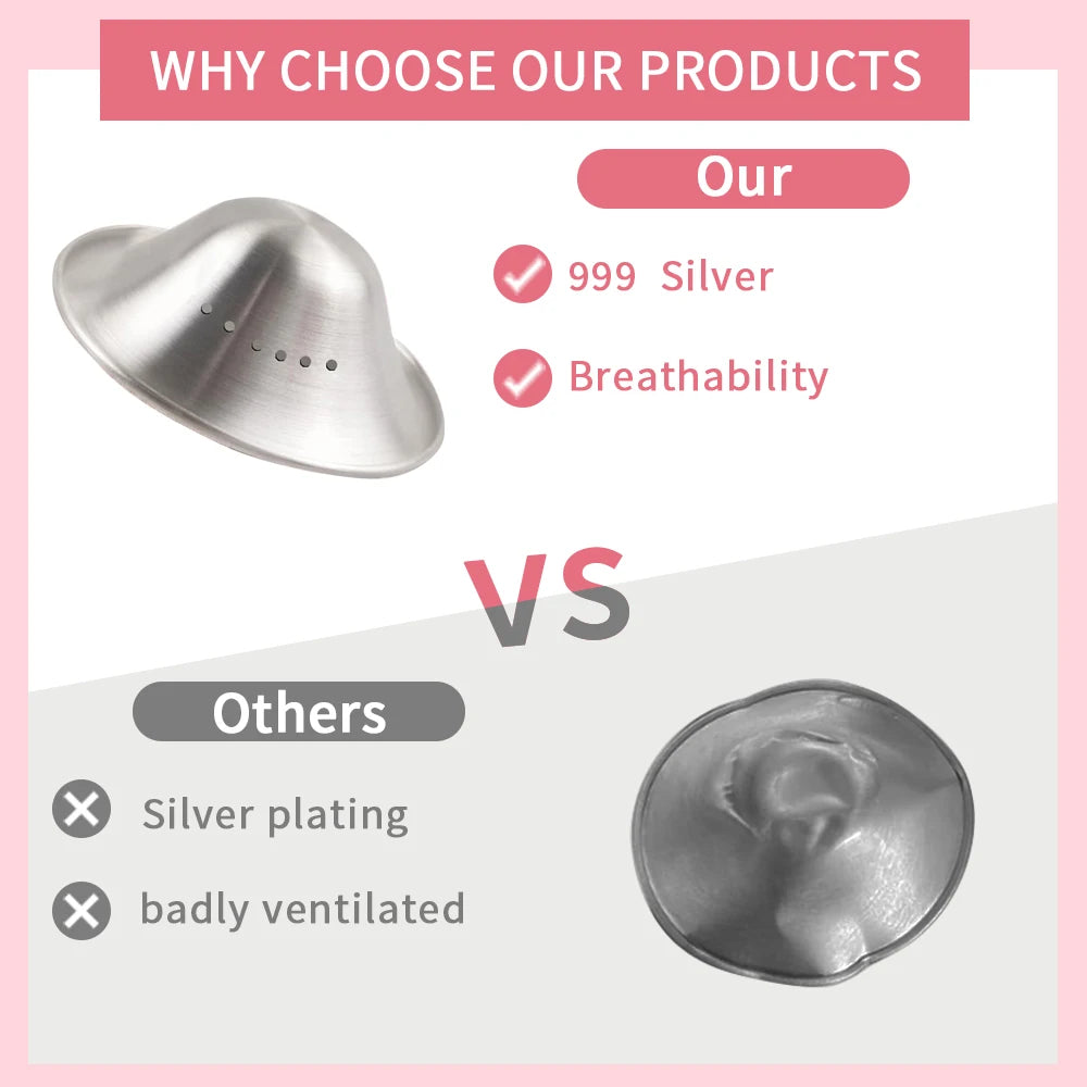 999 Silver Nursing Cups – Silver Nipple Shields for Breastfeeding Nipple cover Protector for Breastfeeding - Nipple Shield