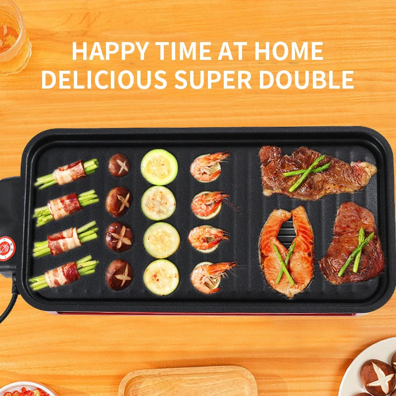 2025 NEW Zibo Barbecue Electric Barbecue Pan  Multi functional Barbecue Grill Rack Electric Barbecue skewers Fried Barbecue Pan