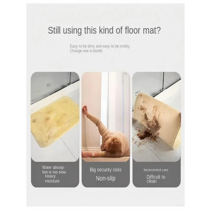 Retro Striped Bathroom Floor Mat Shower Door Non-slip Mat Household Toilet Soft Diatom Mud Absorbent Foot Mat