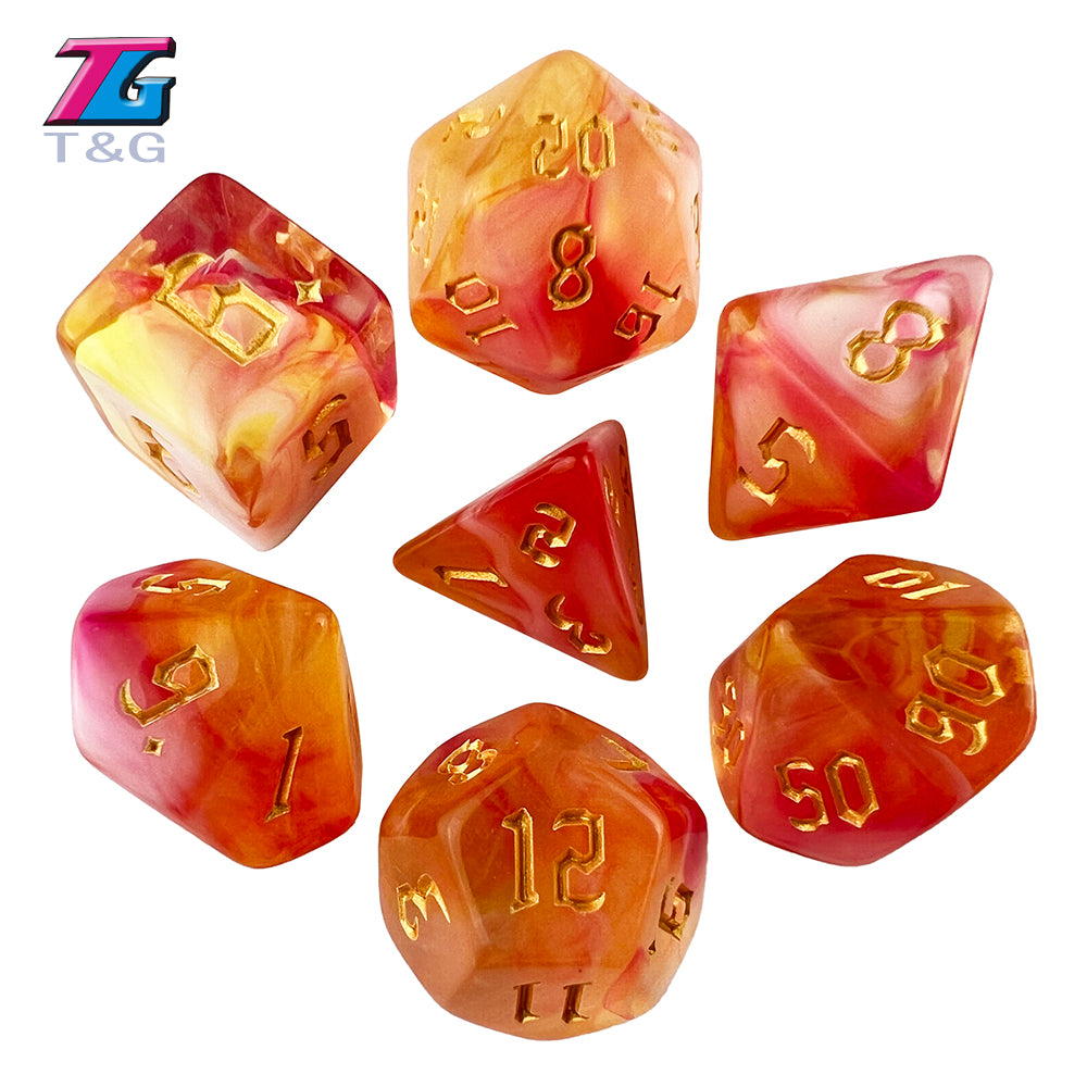 Polyhedral Multi-Color Game Dice 7pcs/set for DNDGame Dungeon Dragons Table Board Roll Playing Games