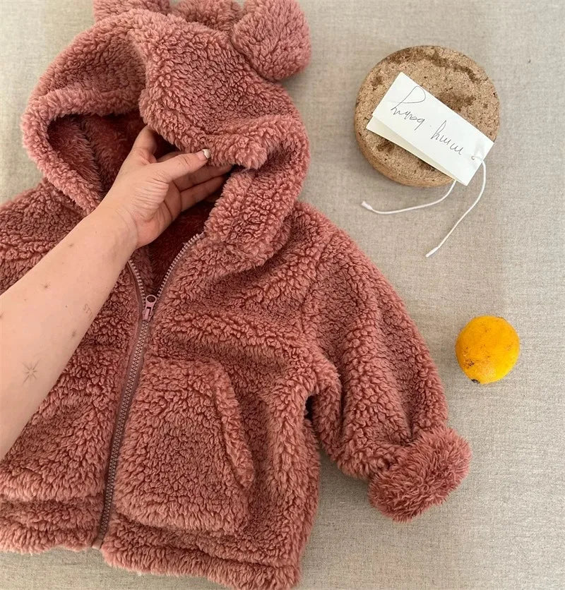 Ircomll New Children Outerwear Baby Long Sleeve Plus Velvet Thick Coat Infant Girl Casual Jacket Toddler Boy Warm Fleece Tops