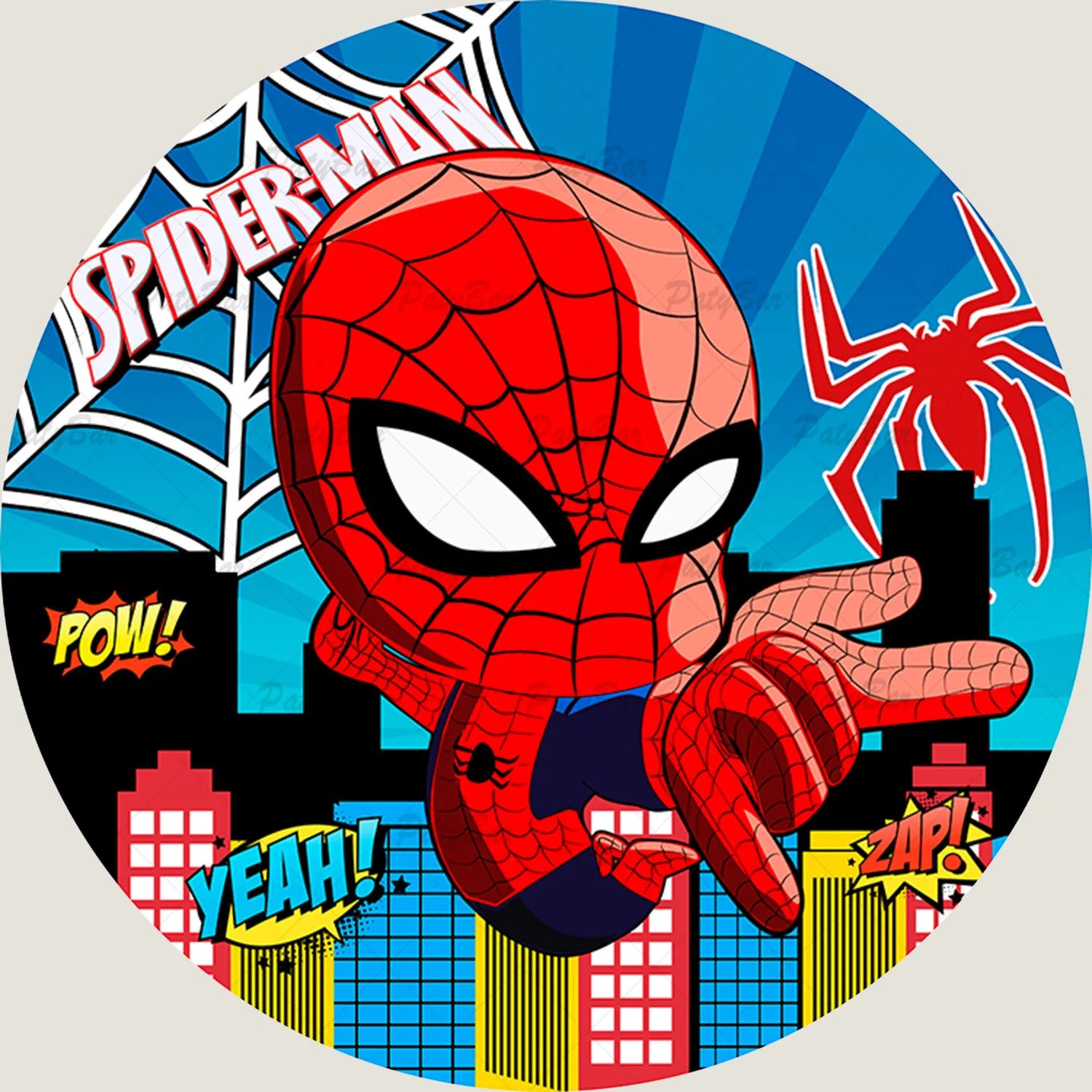 Round Spidey and Amazing Friends Background Kids Birthday Party Backdrop Spider Circle Banner Photography Studios Props