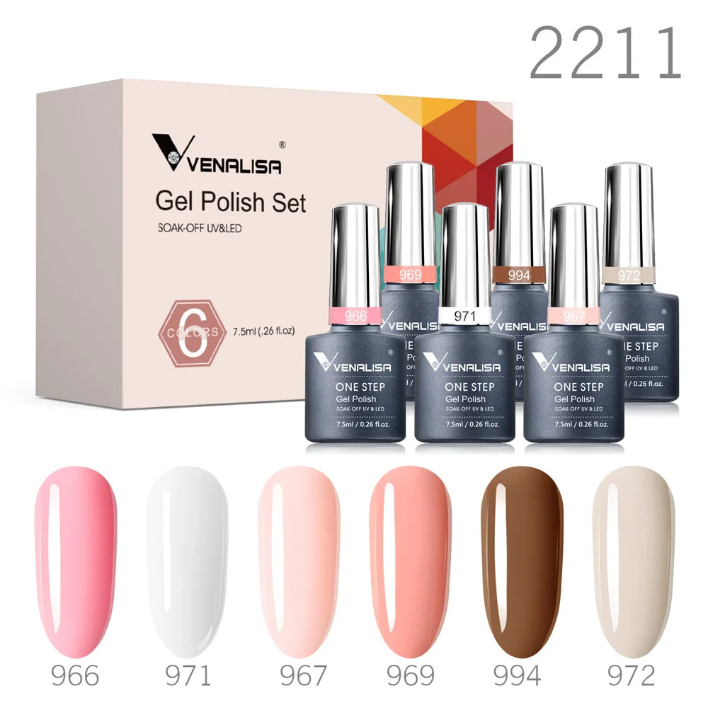 Kit de vernis à ongles en gel 6 couleurs