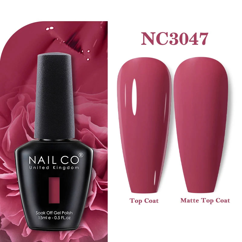 NAILCO Vernis Semi Permanent UV Gel Nail Polish Black White Color Nails Art Manicure TOP BASE Varnish Hybrid Nail Professionals