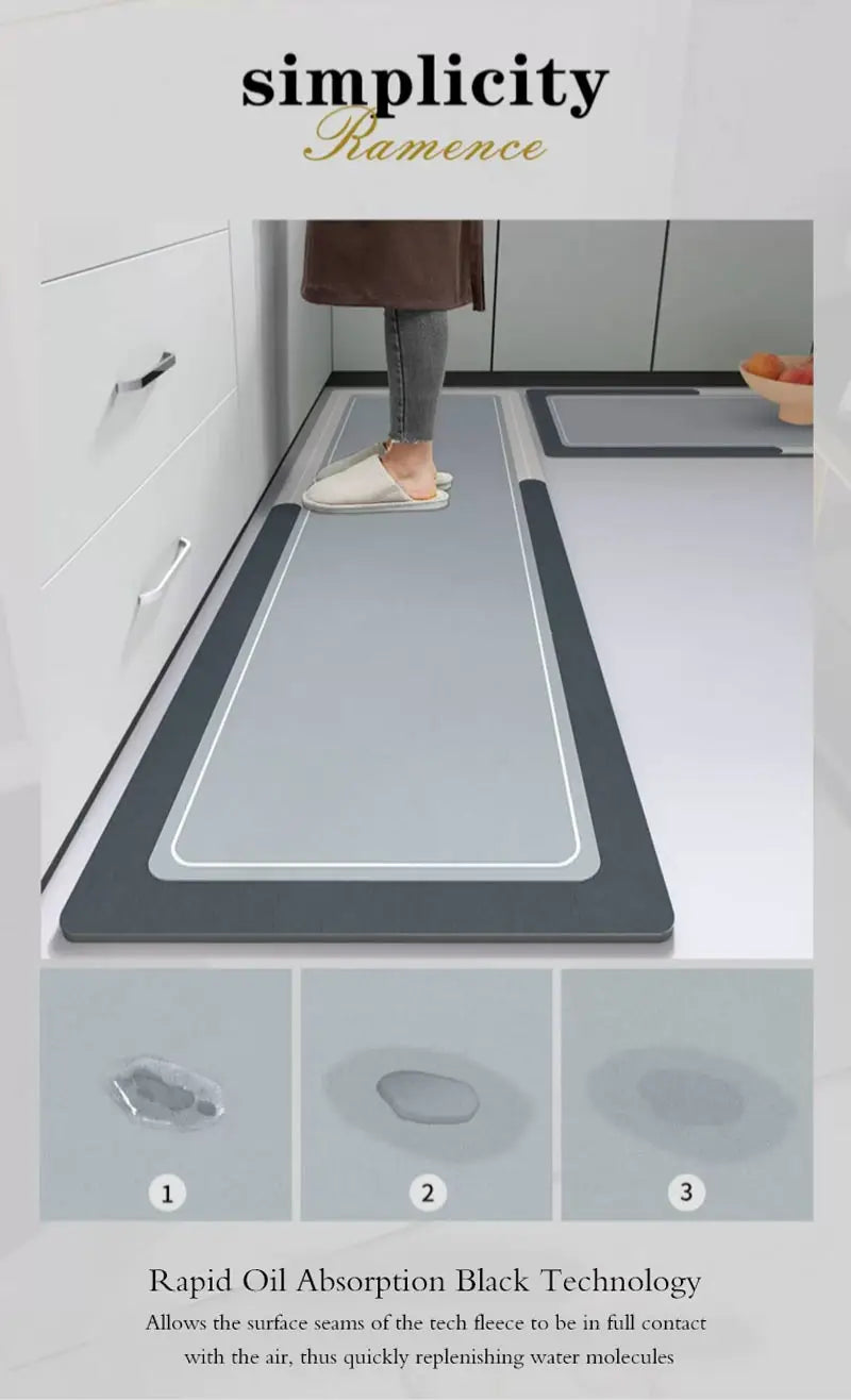 Nordic Kitchen Mats For Floor Waterproof Anti-Slip Kitchen Rug Long Area Rugs Hallway Bathroom Mat Entrance Doormat Washable