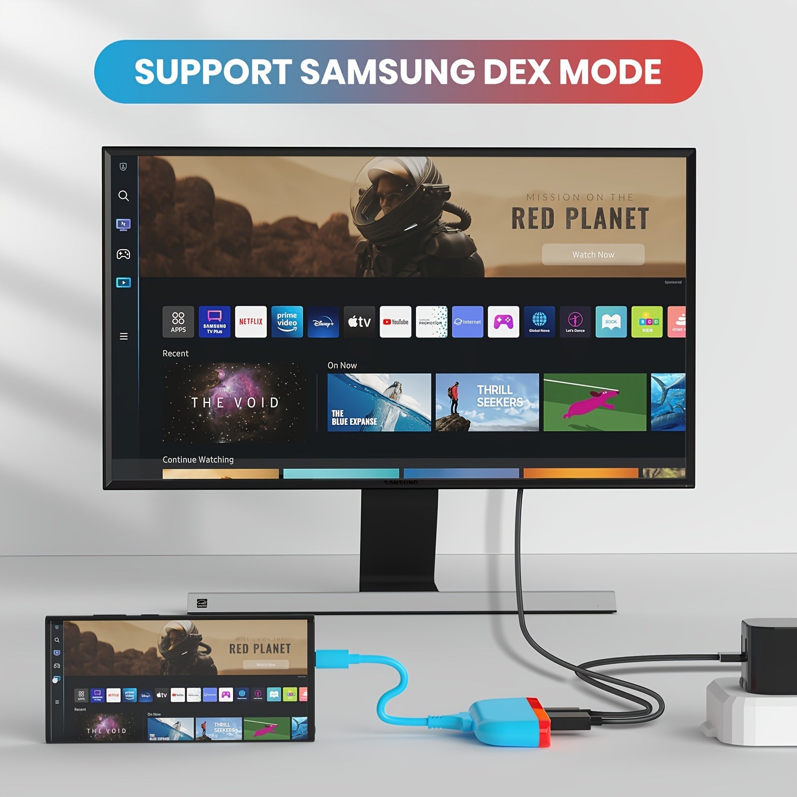 NEWDERY Ultimate Docking Station - Seamless Switch & OLED Hub, High-Definition Type C AV Station, All-in-One Connector for Samsung DeX, Steam Deck, TV Mode & PC