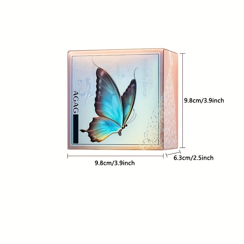 بودرة سائبة بنقشة الفراشة من أغاغ - خفيفة الوزن، تتحكم في الزيوت، مقاومة للماء والعرق - خافي عيوب غير مرئي، يقلل المسام، لمسة نهائية طبيعية لجميع أنواع البشرة - عبوة ذهبية وردية لامعة