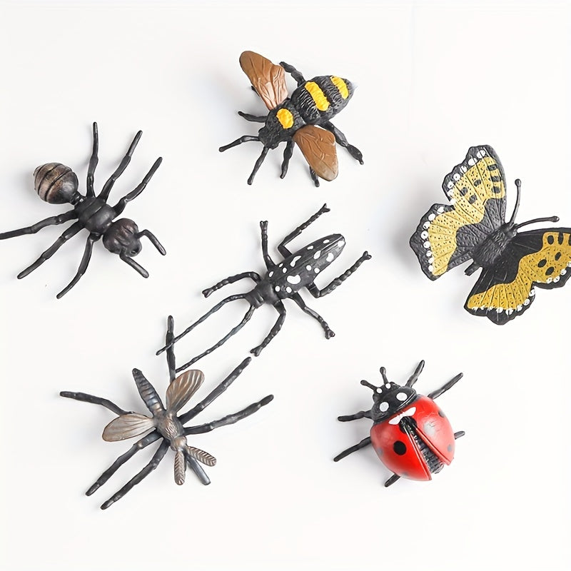 12pcs Insect Animals Model Set Butterfly Mantis Spider Bee Scorpion Dragonfly Action Figures Figurine Miniature Cake Toppers Educational Kids Toy Halloween Gift