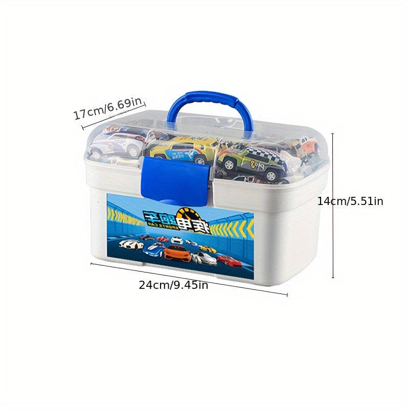 50PCS Pull Back Cars, Toys for 3 Year Old Boys Girls, Push and Go Toy Race Car Vehicle with Storage Box, Friction Power Diecast Kids Toy Mini Cars, Halloween Christmas Gifts