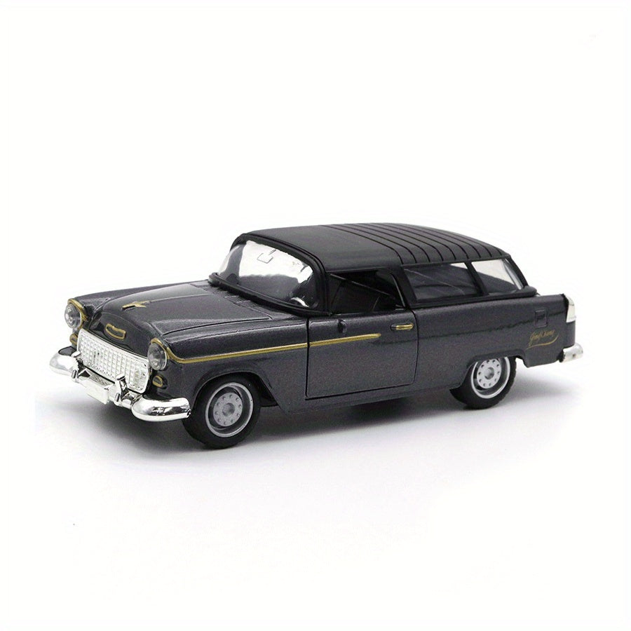 Simulation 1:36 Alloy Retro Classic Car Model Children's Toy Car Ornament Pull Back Car Double Door Can Open Boy Toy, As Halloween Gift