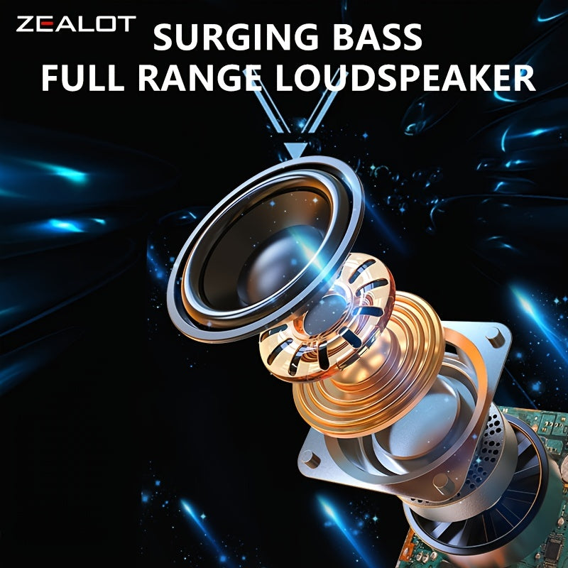 ZEALOT S32 5W Wireless Speakers, Outdoor Portable Subwoofer Speaker, Wireless Speaker, Dual Pairing, 1800mAh Battery, 8 Hours Playtime Loud Stereo, Booming Bass. Charging Cable TF USB Plug-in Card Compatible