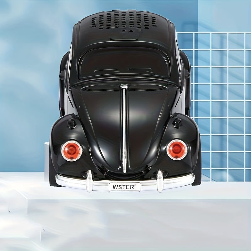 Small car speaker with lights, rear trunk can be opened, 3D surround music player, portable speaker can be inserted TF Card U disk flash drive for playback